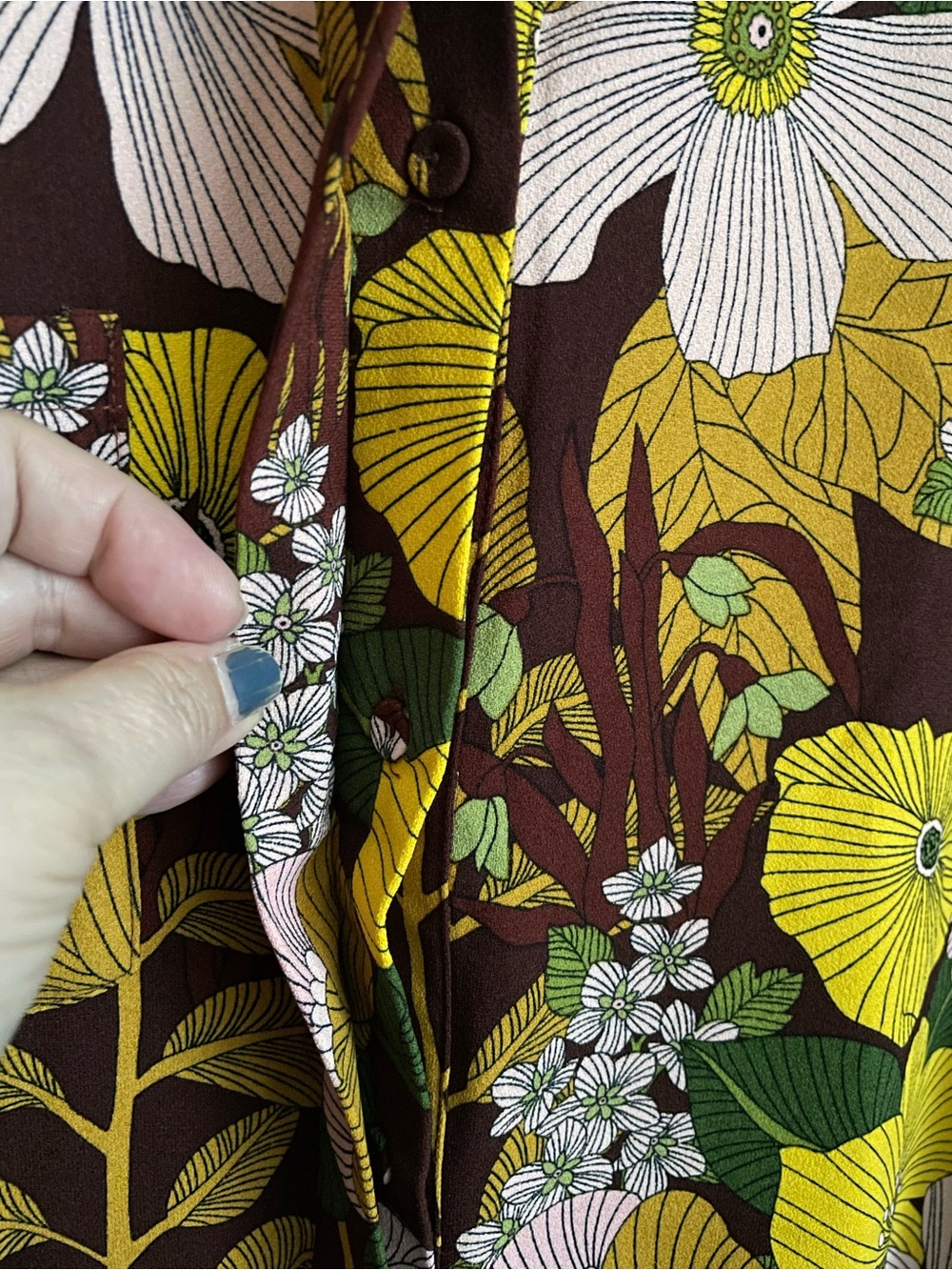 Tuckernuck NWT retro floral crepe Callahan shirt dress boho maximalist sz XL - Picture 6 of 13